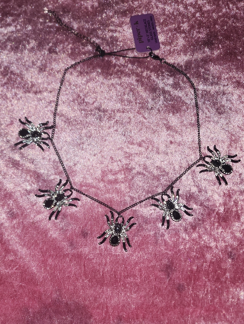 ✨️Piper K🕷 SPIDER CRYSTAL✨️ STONE NECKLACE/HALLOWEEN 🕷